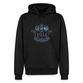 Millésime 1954 Anniversaire Vintage - Sweat à capuche Premium bio Homme - noir - Devant - Nico (187cm)