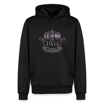 Millésime 1954 Anniversaire Vintage - Sweat à capuche Premium bio Homme - noir - Devant - Nico (187cm)