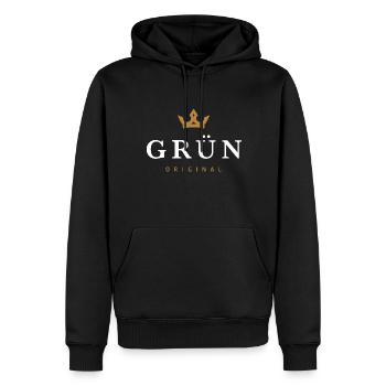 Logo original vert de la famille - Sweat à capuche Premium bio Homme - noir - Devant - Nico (187cm)