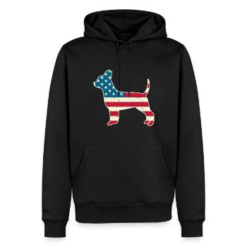 4th of July Chihuahua Dog American Flag USA - Männer Premium Bio Hoodie - Schwarz - Vorne - Nico (187cm)