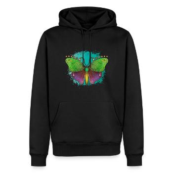 Bunter Schmetterling Frauen Mädchen Schmetterlinge - Männer Premium Bio Hoodie - Schwarz - Vorne - Nico (187cm)