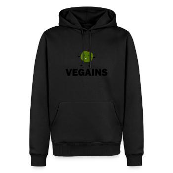 Vegains - Sweat à capuche Premium bio Homme - noir - Devant - Nico (187cm)