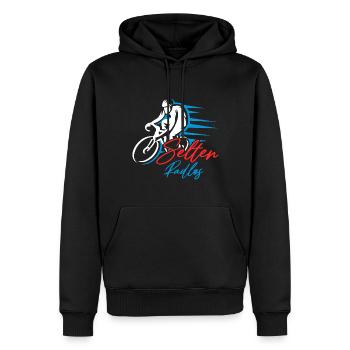 Coole Fahrrad und Mountainbike Geschenke MTB - Männer Premium Bio Hoodie - Schwarz - Vorne - Nico (187cm)