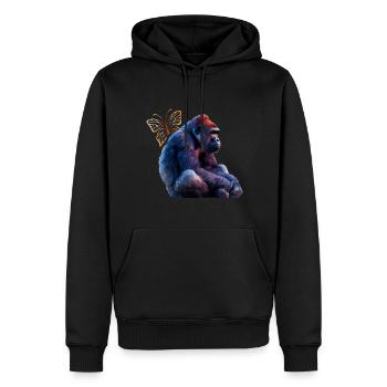 Monkey - Men’s Premium Organic Hoodie - black - Front - Nico (187cm)
