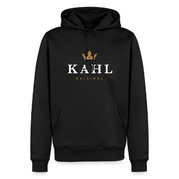 Kahl Original Familienlogo - Männer Premium Bio Hoodie - Schwarz - Vorne - Nico (187cm)