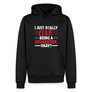 Zoowärter - Männer Premium Bio Hoodie - Schwarz - Vorne - Nico (187cm)