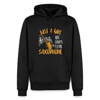 Partition de musique Saxophone Fille Cadeau Saxophoniste - Sweat à capuche Premium bio Homme - noir - Devant - Nico (187cm)