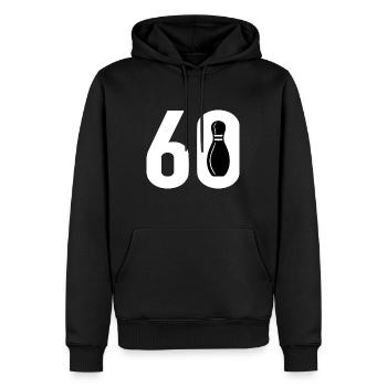 60 Bowling Bowler 60 - Sweat à capuche Premium bio Homme - noir - Devant - Nico (187cm)