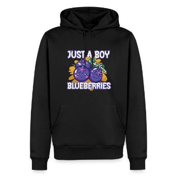 Blaubeeren - Männer Premium Bio Hoodie - Schwarz - Vorne - Nico (187cm)
