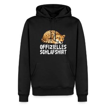 Chemise de nuit officielle Guépard - Sweat à capuche Premium bio Homme - noir - Devant - Nico (187cm)