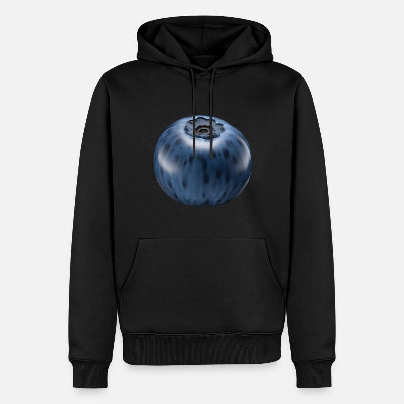 Blaubeer-Fruchtgeschenk - Männer Premium Bio Hoodie - Schwarz