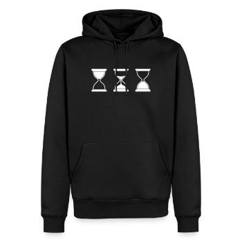 drei Sanduhren - Männer Premium Bio Hoodie - Schwarz - Vorne - Nico (187cm)