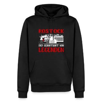 Rostock Der Geburtsort Von Legenden - Männer Premium Bio Hoodie - Schwarz - Vorne - Nico (187cm)