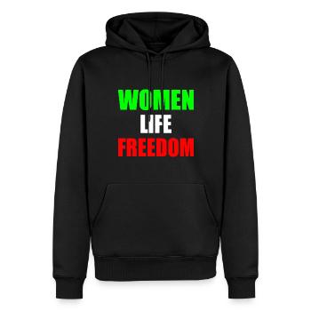 Women life freedom - Sweat à capuche Premium bio Homme - noir - Devant - Nico (187cm)