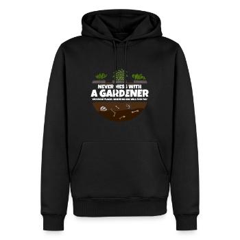 N’investissez jamais avec un jardinier I Gardener disant - Sweat à capuche Premium bio Homme - noir - Devant - Nico (187cm)
