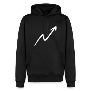 Flèche dessin esquisse blanc - Sweat à capuche Premium bio Homme - noir - Devant - Nico (187cm)