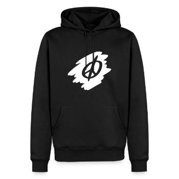 Signe de la Paix Dessin de la Paix Croquis blanc - Sweat à capuche Premium bio Homme - noir - Devant - Nico (187cm)