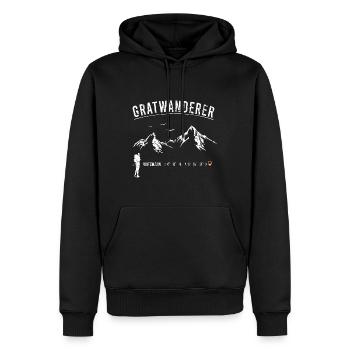 Watzmann Gratwanderer Berchtesgaden - Männer Premium Bio Hoodie - Schwarz - Vorne - Nico (187cm)