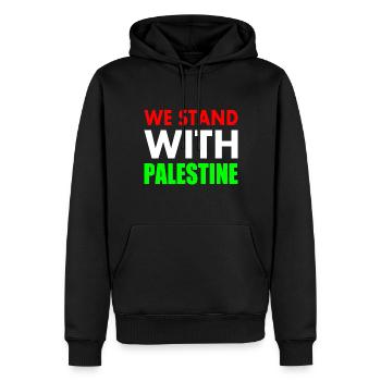 We stand with palestine - Sweat à capuche Premium bio Homme - noir - Devant - Nico (187cm)