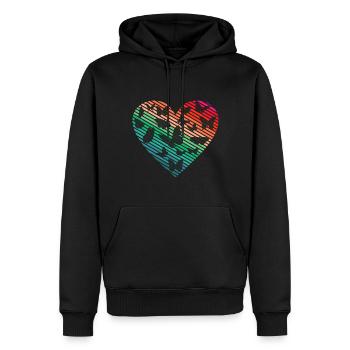 Butterfly Heart Papillons mignons - Sweat à capuche Premium bio Homme - noir - Devant - Nico (187cm)