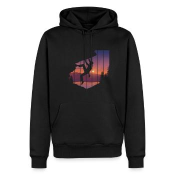 Felsklettern Kletterer Bergsteigen - Männer Premium Bio Hoodie - Schwarz - Vorne - Nico (187cm)