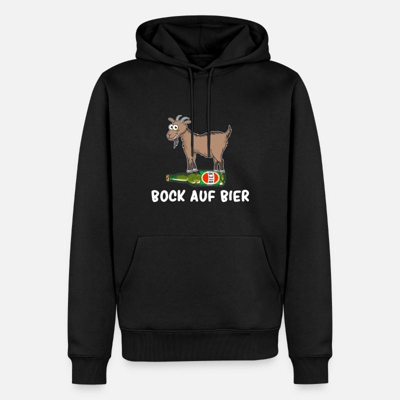 Bock auf Bier - Männer Premium Bio Hoodie - Schwarz