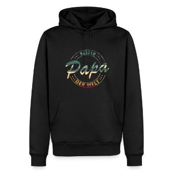 Bester Papa - Männer Premium Bio Hoodie - Schwarz - Vorne - Nico (187cm)