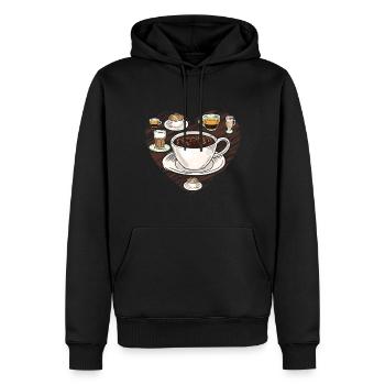 Kaffee Männer Frauen Barista - Männer Premium Bio Hoodie - Schwarz - Vorne - Nico (187cm)