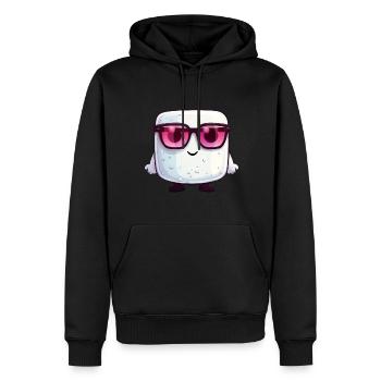 Guimauve kawaii avec lunettes de soleil - Sweat à capuche Premium bio Homme - noir - Devant - Nico (187cm)