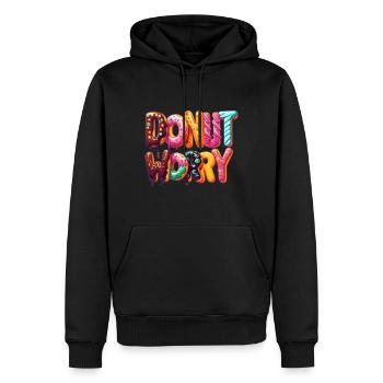 Donut Worry Süßigkeiten Snack Donut-Liebhaber - Männer Premium Bio Hoodie - Schwarz - Vorne - Nico (187cm)