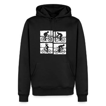 Fahhrad Silhouette Männer Radfahren - Männer Premium Bio Hoodie - Schwarz - Vorne - Nico (187cm)