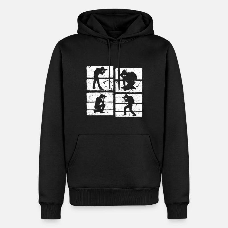 Fotografen Silhouette Camera - Männer Premium Bio Hoodie - Schwarz