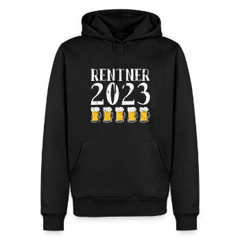 Rentner Bier Trinken Rente 2023 Ruhestand - Männer Premium Bio Hoodie - Schwarz - Vorne - Nico (187cm)