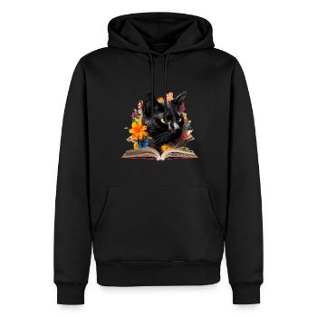 Bombay-Katze Lesen Buch - Männer Premium Bio Hoodie - Schwarz - Vorne - Nico (187cm)