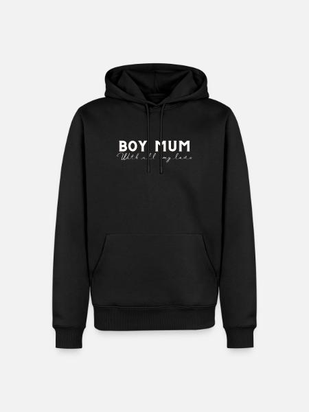 Boy Mum - Männer Premium Bio Hoodie - Schwarz