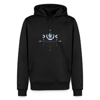 Pastel Goth Moon Witchy Crescent - Sweat à capuche Premium bio Homme - noir - Devant - Nico (187cm)