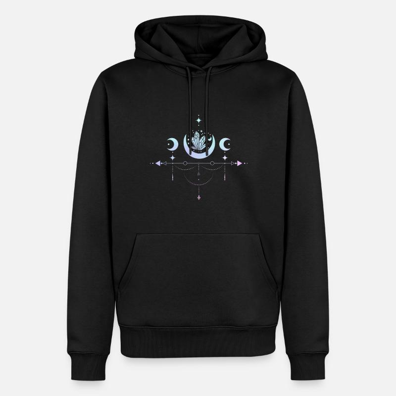 Pastel Goth Moon Witchy Crescent - Sweat à capuche Premium bio Homme - noir