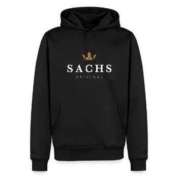 Sachs Original Familienlogo - Männer Premium Bio Hoodie - Schwarz - Vorne - Nico (187cm)