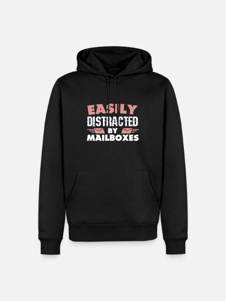 Postman Easily Distracted By Mailboxes - Men’s Premium Organic Hoodie - black
