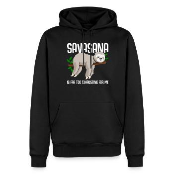 Savasana Faultier Yoga - Männer Premium Bio Hoodie - Schwarz - Vorne - Nico (187cm)