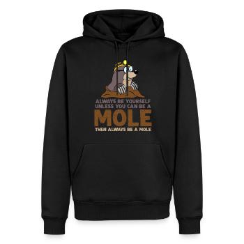 Taupe Soyez toujours vous-même Taupes - Sweat à capuche Premium bio Homme - noir - Devant - Nico (187cm)