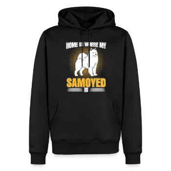 Samojede Samoyed dog Samoyede Hund - Männer Premium Bio Hoodie - Schwarz - Vorne - Nico (187cm)