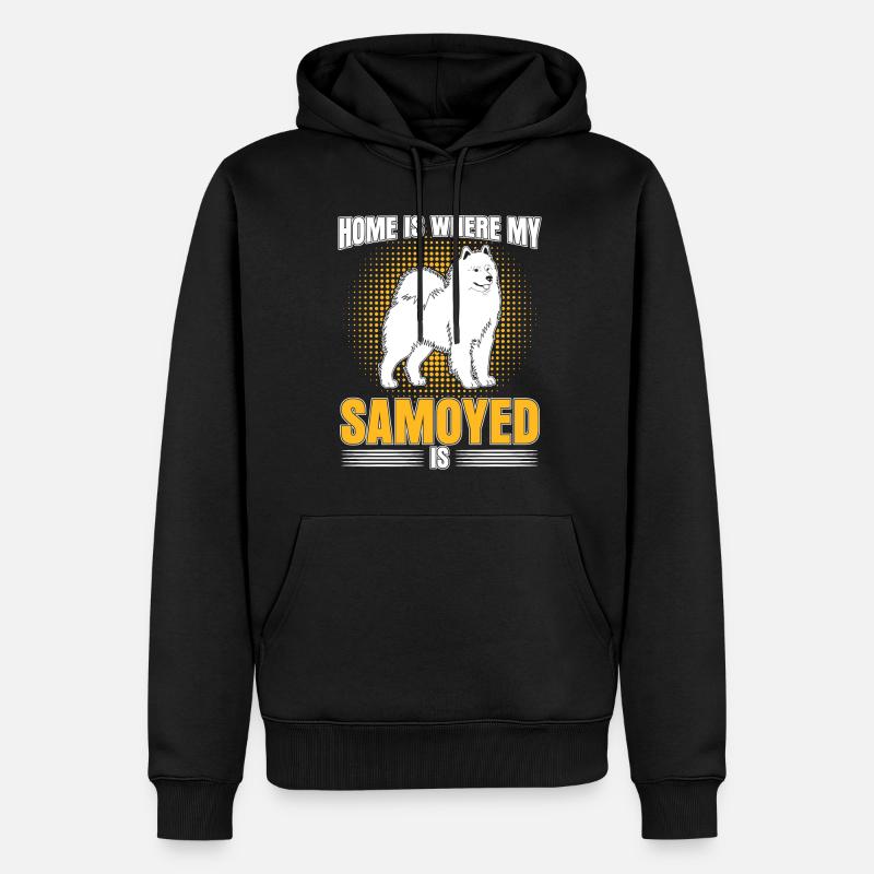 Samojede Samoyed chien Samoyede Hund - Sweat à capuche Premium bio Homme - noir