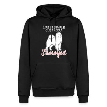 Samojede dog Samoyede Samoyed Hunde Hund - Männer Premium Bio Hoodie - Schwarz - Vorne - Nico (187cm)