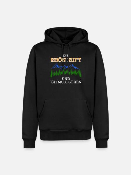 Rhön ruft Wandern Spruch Rhöner Berge - Männer Premium Bio Hoodie - Schwarz
