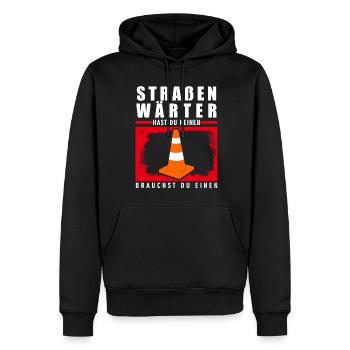 Straßenwärter Witz Straßenmeisterei - Männer Premium Bio Hoodie - Schwarz - Vorne - Nico (187cm)