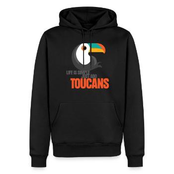 Tukan Toucans niedliche Tukane - Männer Premium Bio Hoodie - Schwarz - Vorne - Nico (187cm)