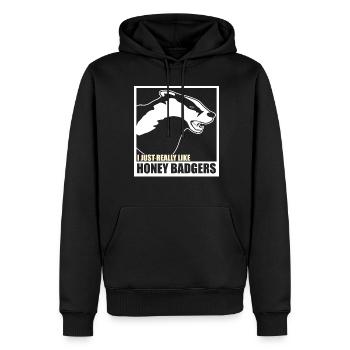 Honigdachs I like Badgers Honig Dachs - Männer Premium Bio Hoodie - Schwarz - Vorne - Nico (187cm)