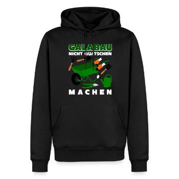 Galabau Gartenbau Werkzeug Galabauer - Männer Premium Bio Hoodie - Schwarz - Vorne - Nico (187cm)
