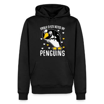 Pinguin Penguin Pinguine - Männer Premium Bio Hoodie - Schwarz - Vorne - Nico (187cm)